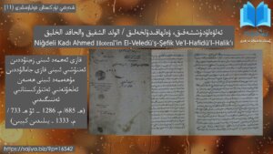 ئەلۋەلۇدۇششەفىق، ۋەلھافىدۇلخەلىق / الولد الشفيق والحافد الخليق / Niğdeli Kadı Ahmed Hotenî'in El-Veledü'ş-Şefik Ve'l-Hafidü'l-Halik'ı